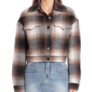 Avec Les Filles Plaid Cropped Jacket